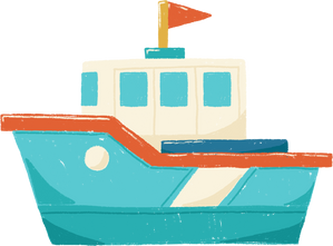 Hand-drawn Kids Boat